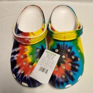 Tie dye crocs